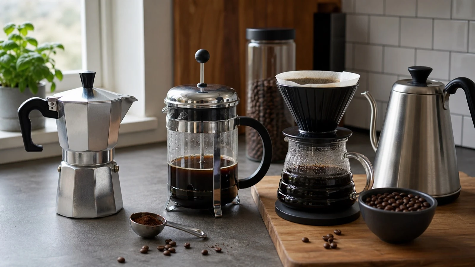 Metody přípravy kávy 2026 - moka konvička, french press a filtr