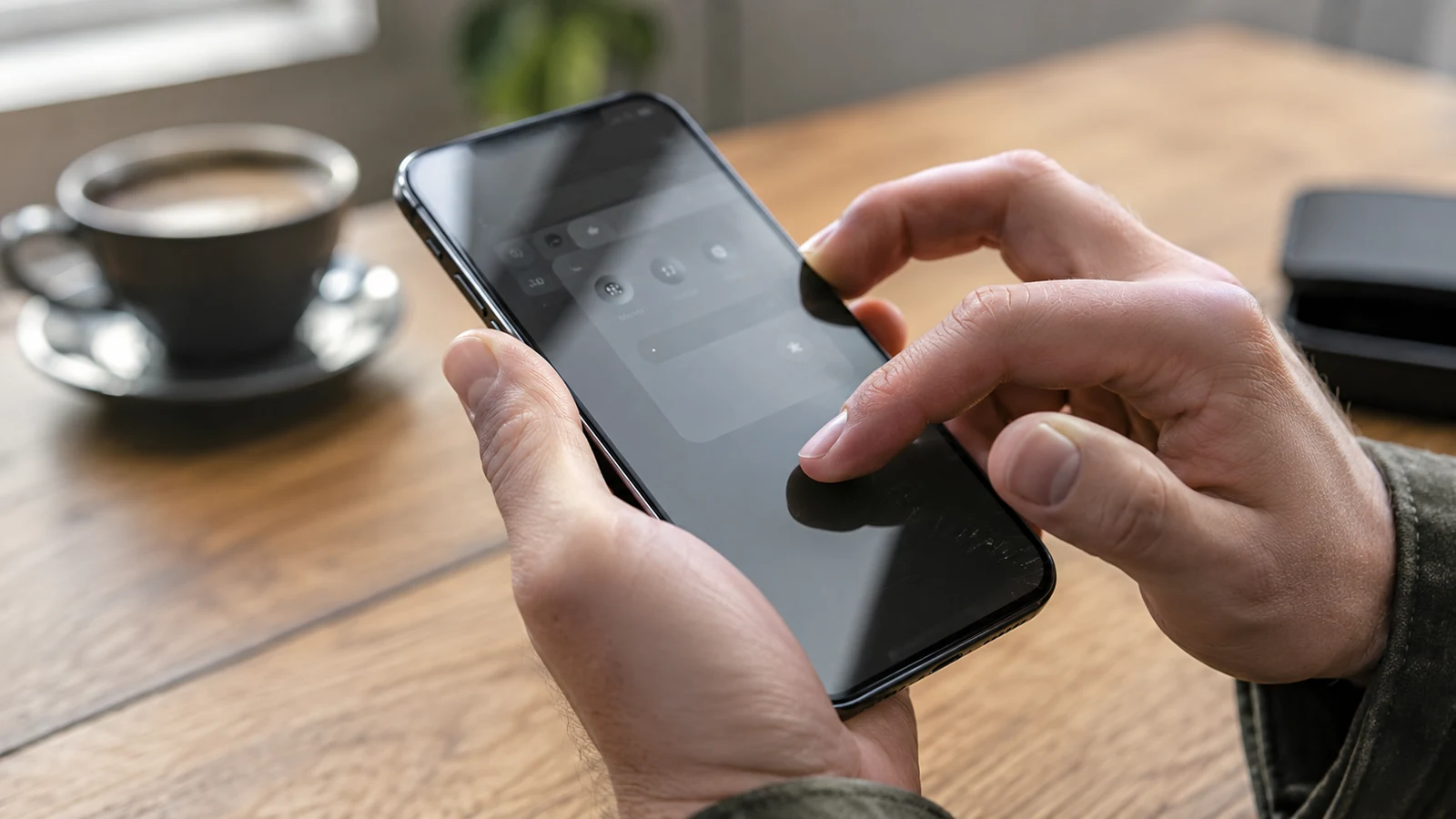 Repasovaný iPhone v ruce - kontrola displeje a stavu - fman.cz