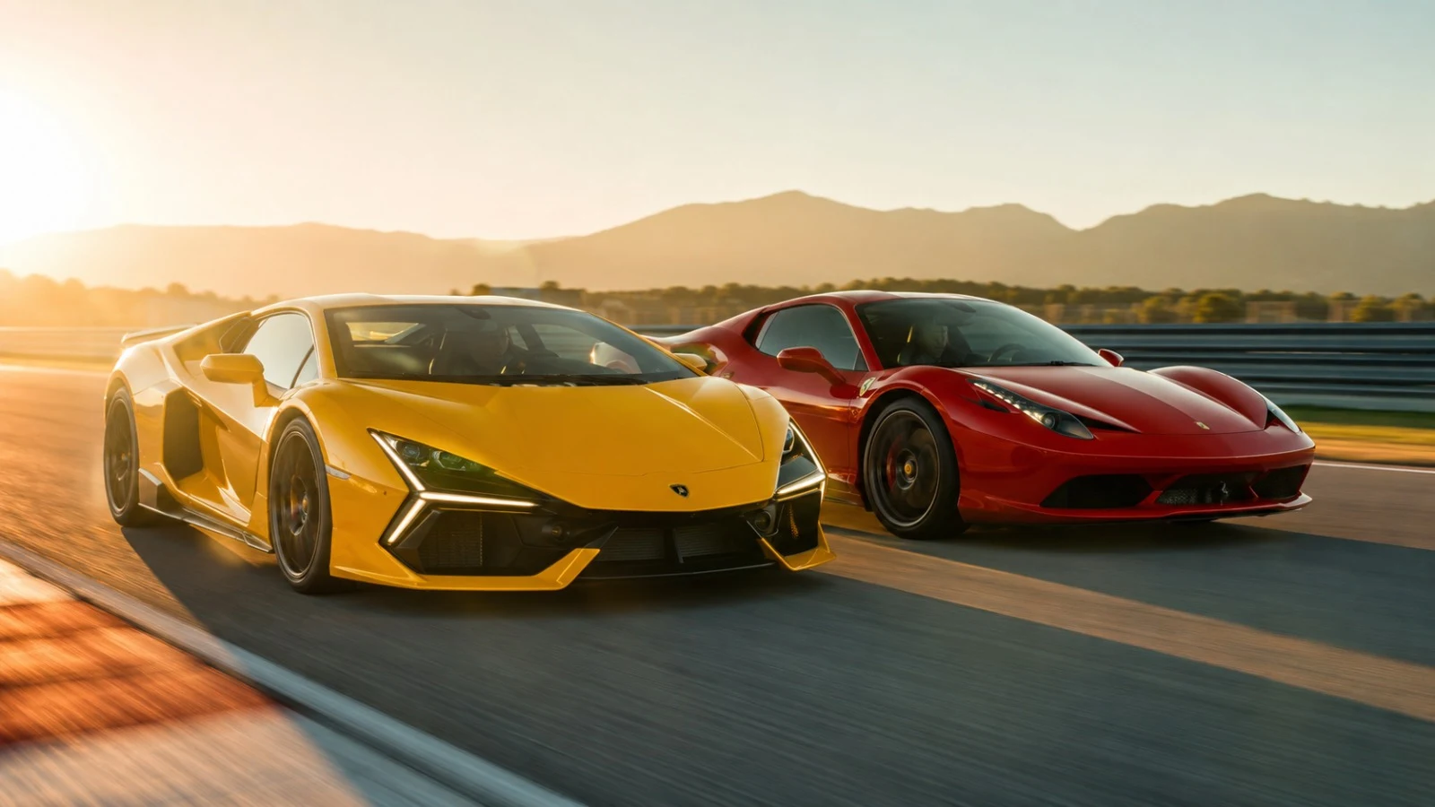 Supersport na okruhu Červené Ferrari v zatáčce na závodním okruhu při zážitkové jízdě - zážitky pro chlapy 2026 - fman.cz