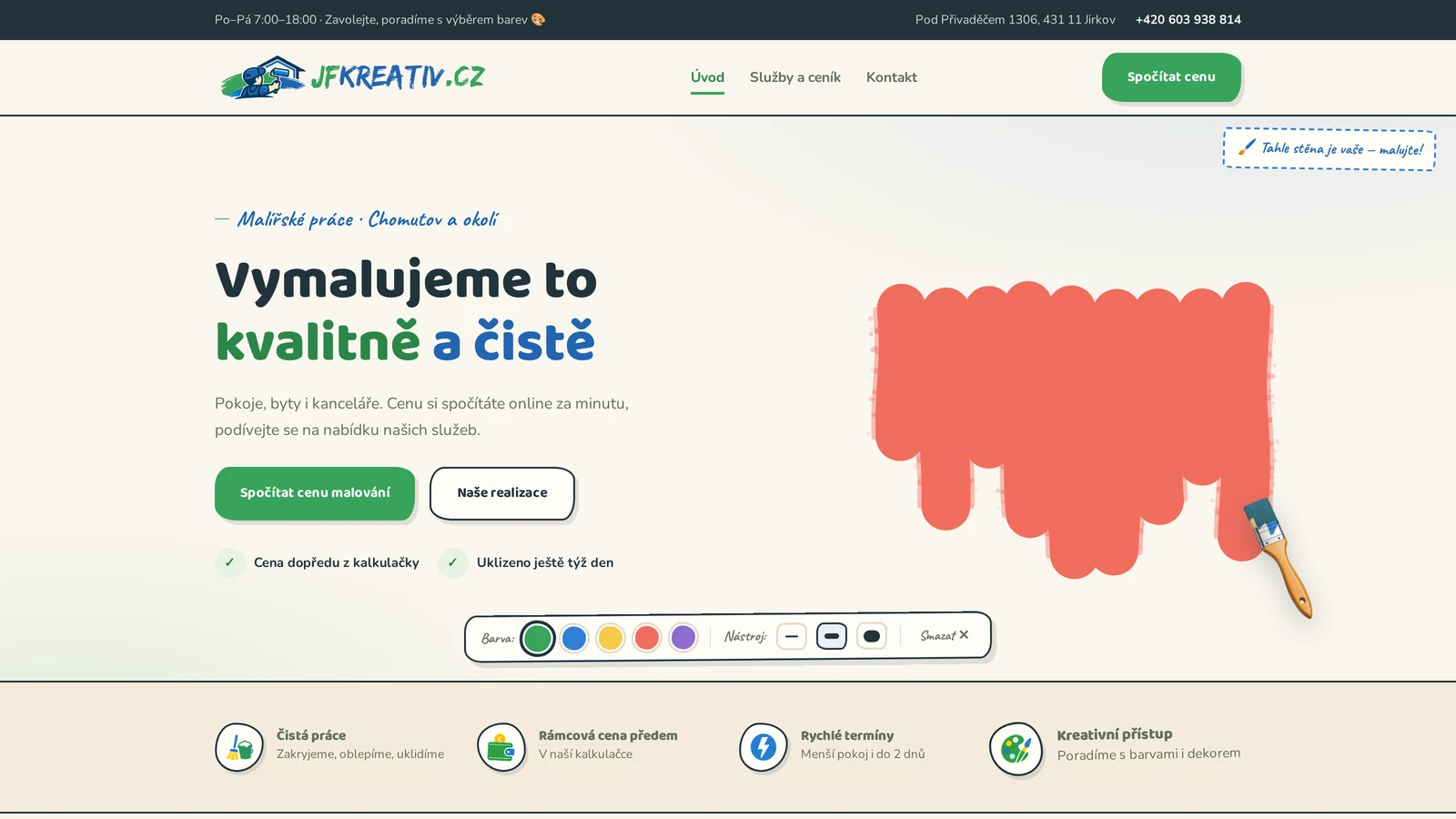Malování bytu 2026: ceník, online kalkulačka a jak vybrat malíře